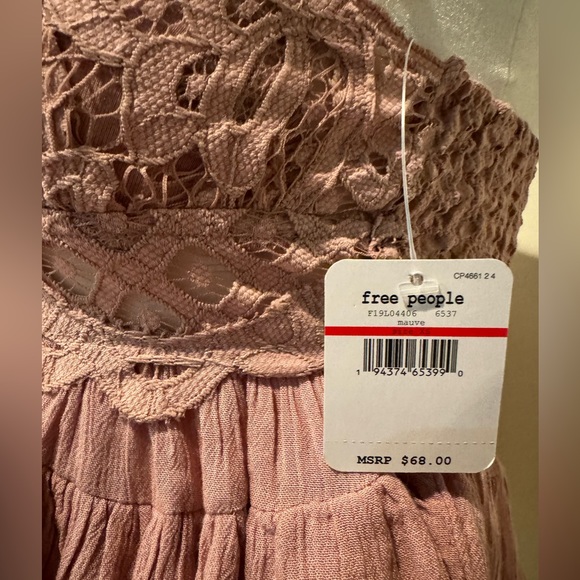NWT Free People Intimately Adella Cami Mauve Lace Ruffled Tank Top Size XS - Picture 3 of 10